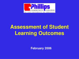 Assessment of Student Learning Outcomes