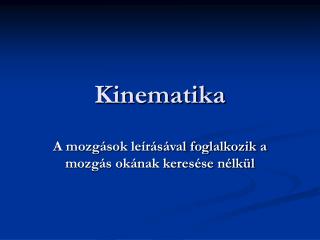 Kinematika