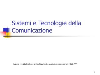 Sistemi e Tecnologie della Comunicazione