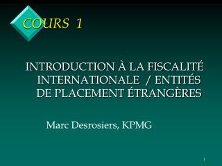 COURS 1