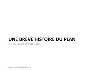 Une brève histoire du plan