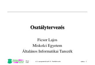 Osztálytervezés