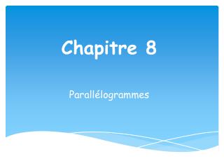 Chapitre 8