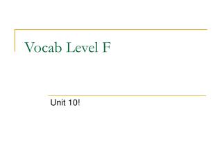 Vocab Level F