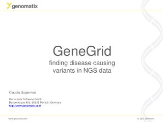 GeneGrid finding disease causing variants in NGS data