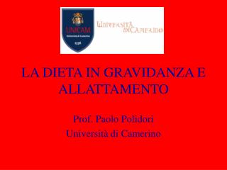 LA DIETA IN GRAVIDANZA E ALLATTAMENTO