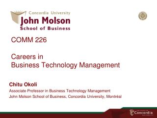 COMM 226 Careers in Business Technology Management
