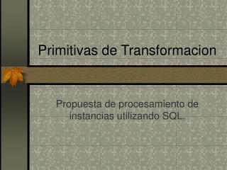 Primitivas de Transformacion