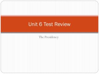 Unit 6 Test Review