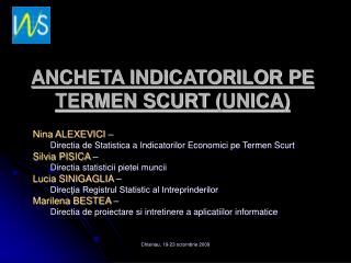 ANCHETA INDICATORILOR PE TERMEN SCURT (UNICA)