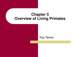 Chapter 5 Overview of Living Primates