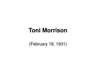 Toni Morrison