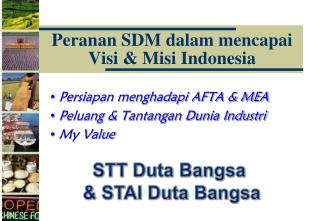 Peranan SDM dalam mencapai Visi &amp; Misi Indonesia
