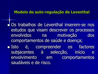 Modelo de auto-regulação de Leventhal