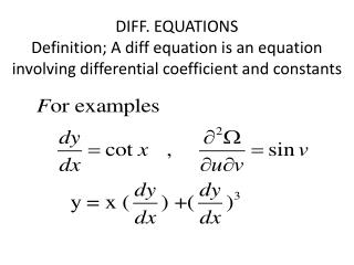 Order of a diff. equation