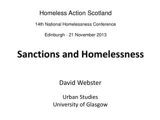 Sanctions and Homelessness