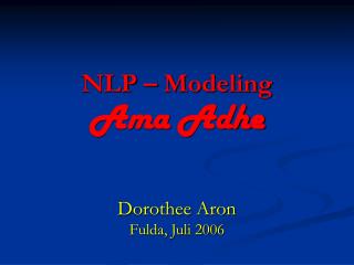 NLP – Modeling Ama Adhe