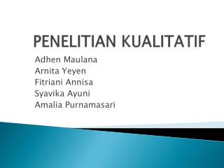 PENELITIAN KUALITATIF