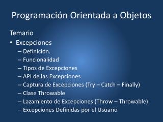 Programación Orientada a Objetos