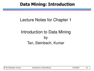 Data Mining: Introduction