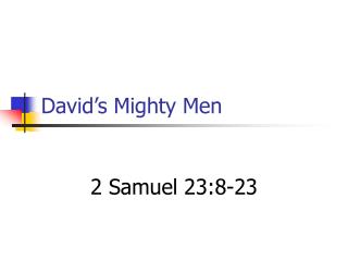 David’s Mighty Men