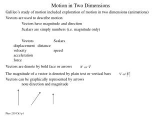 Motion in Two Dimensions