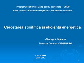 Programul Natiunilor Unite pentru dezvoltare – UNDP