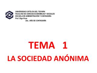 TEMA 1 LA SOCIEDAD ANÓNIMA