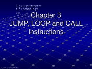 Chapter 3 JUMP, LOOP and CALL Instructions