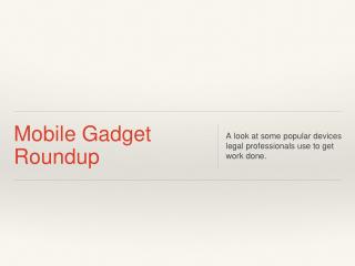 Mobile Gadget Roundup
