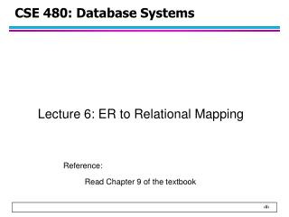 CSE 480: Database Systems