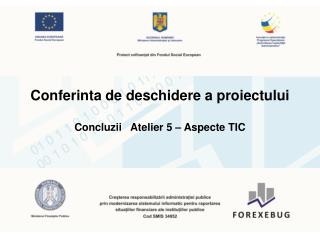 Conferinta de deschidere a proiectului Concluzii Atelier 5 – Aspecte T IC