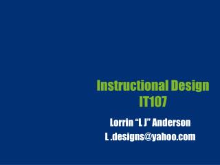 Instructional Design IT107