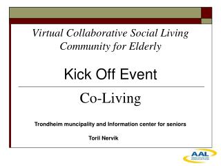 Virtual Collaborative Social Living Community for Elderly