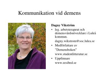 Kommunikation vid demens