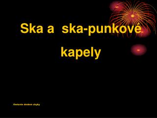 Ska a ska-punkové kapely