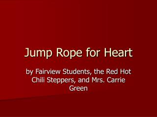 Jump Rope for Heart