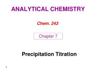 ANALYTICAL CHEMISTRY