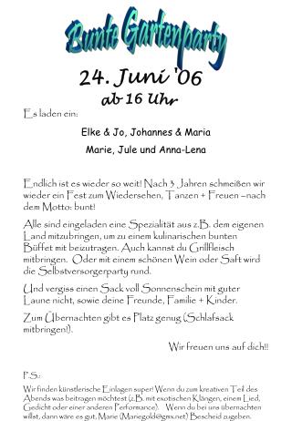 Bunte Gartenparty