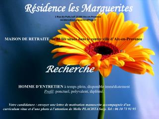 Résidence les Marguerites 1 Rue du Puits Juif 13100 Aix-en-Provence