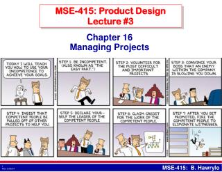 MSE-415: Product Design Lecture #3