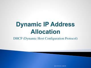 Dynamic IP Address Allocation
