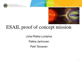 ESAIL proof of concept mission