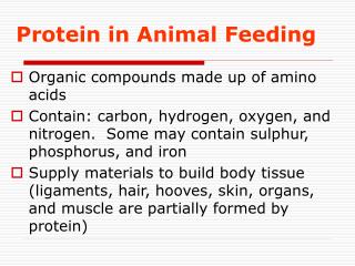 Protein in Animal Feeding