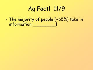 Ag Fact! 11/9