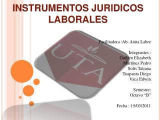 INSTRUMENTOS JURIDICOS LABORALES