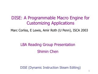 DISE: A Programmable Macro Engine for Customizing Applications