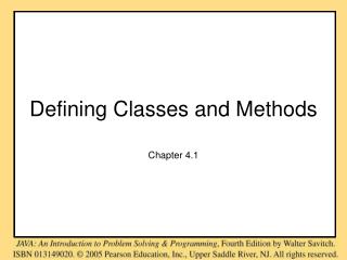 Defining Classes and Methods