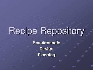 Recipe Repository