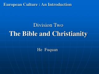 European Culture : An Introduction